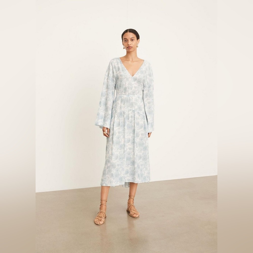 Dahlia Long Sleeve Double V-Neck Dress NWT $425 Size Small